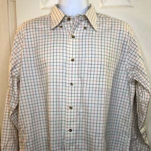 LL Bean Mens Button Down Wrinkle Free Shirt Size L